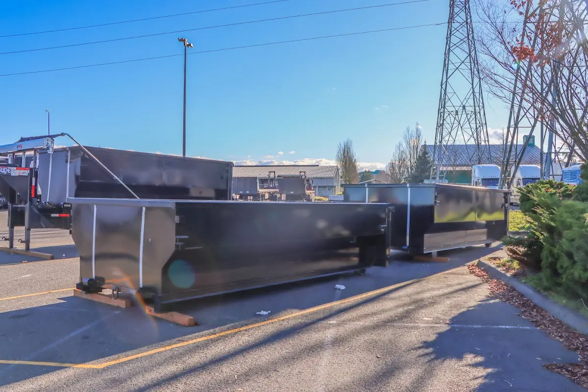 Roll-off dumpster ready for waste disposal at job site for Roll Off Dumpster Rental in Caldwell